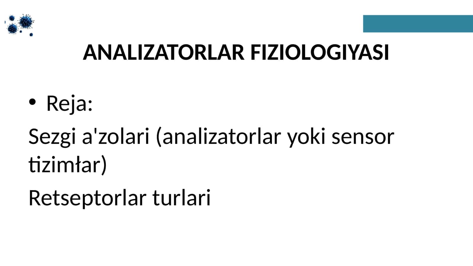 ANALIZATORLAR FIZIOLOGIYASI 1