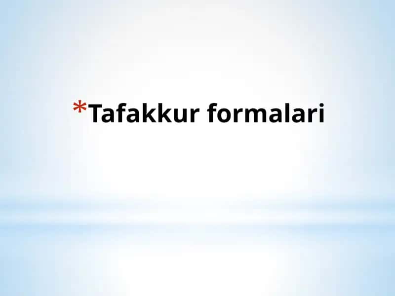 TAFAKKUR PSIXOLOGIYASI PREDMETI 1