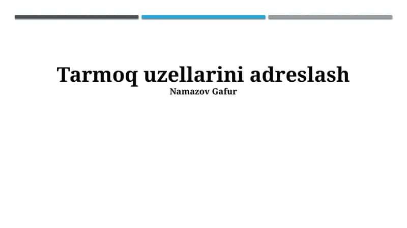 Tarmoq tugunlaridagi muammolarni bartaraf etish 1