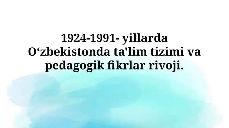 Pedagogika fikrlar va ta'lim uslublari 1