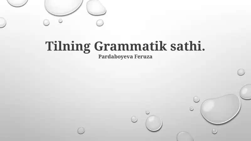 Tilning Grammatik sathi 1