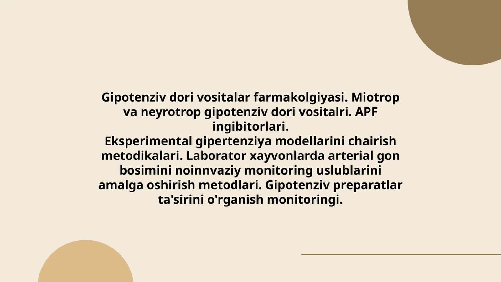 Gipotenziv dori vositalar farmakolgiyasi 1