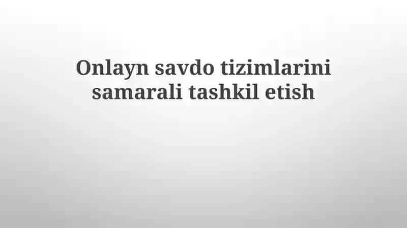 Tizim arxitekturasi va ma'lumotlar xavfsizligi