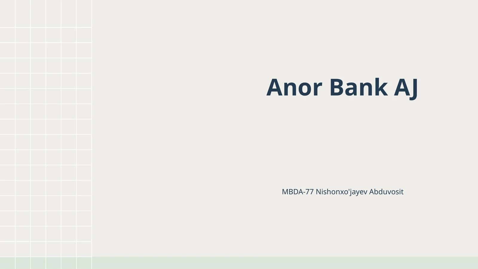 Anor Bank AJ 1