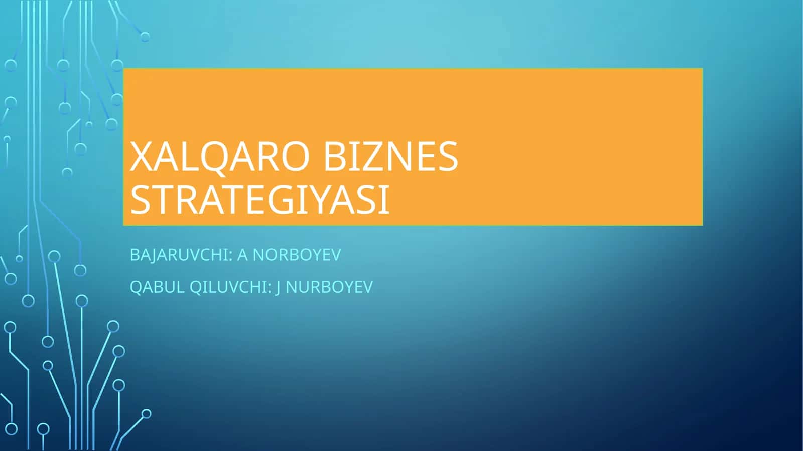 Xalqaro biznes strategiyasi 1
