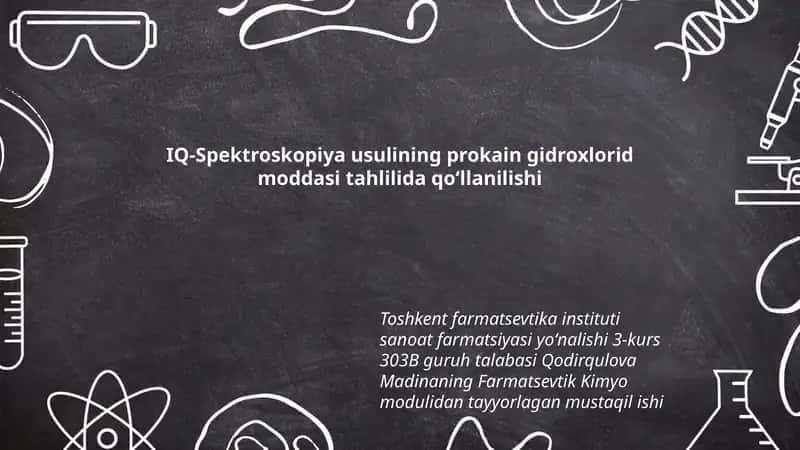 IQ-Spektroskopiya usulining prokain gidroxlorid moddasi 1