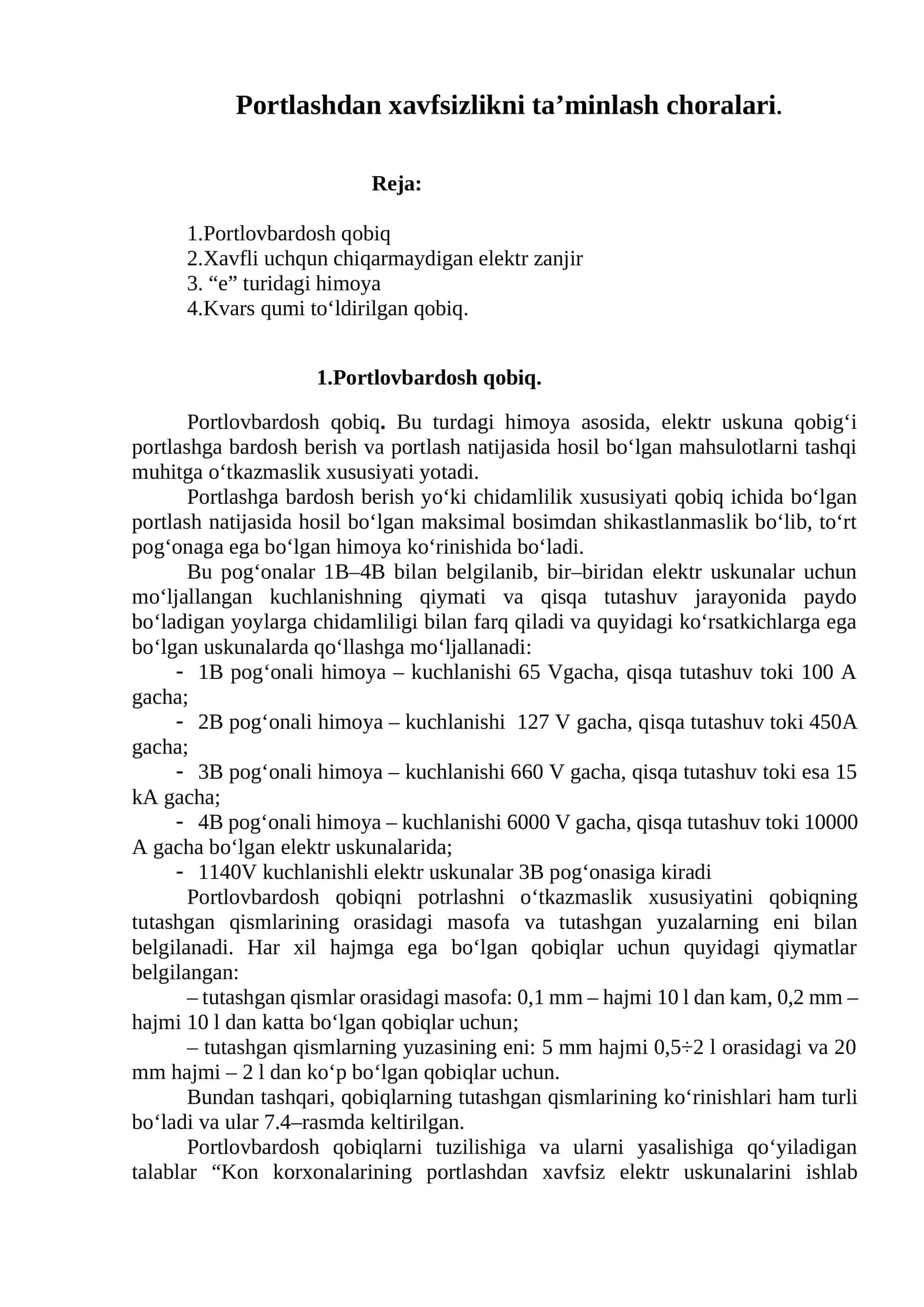 Portlashdan xavfsizlikni ta’minlash choralari 1