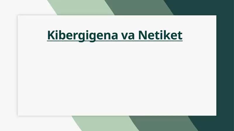 Kibergigena va Netiket 1