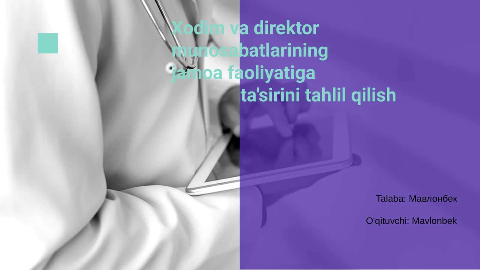 Xodim va direktor munosabatlarining jamoa faoliyatiga ta'sirini tahlil qilish 1
