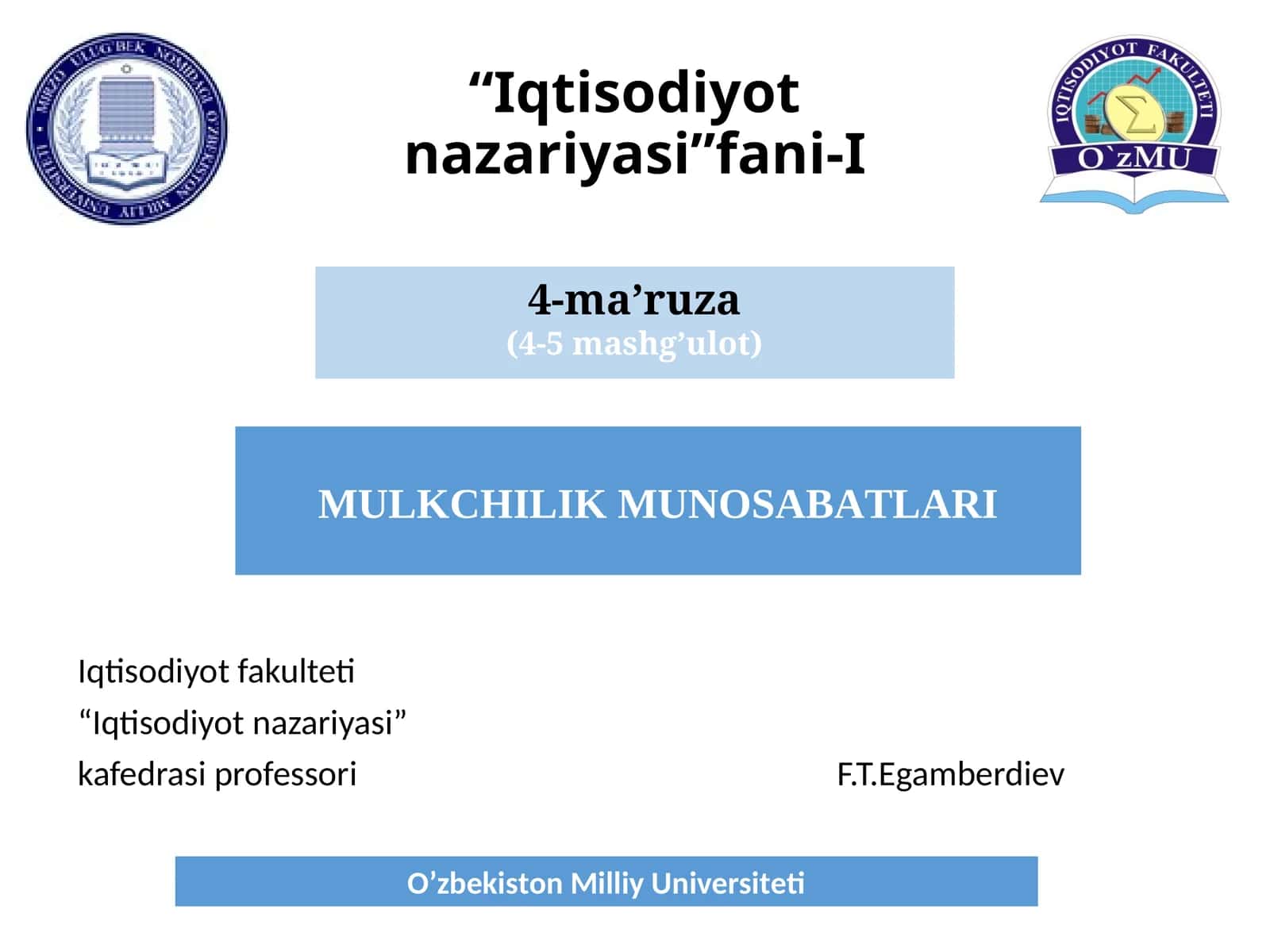 MULKCHILIK MUNOSABATLARI 1