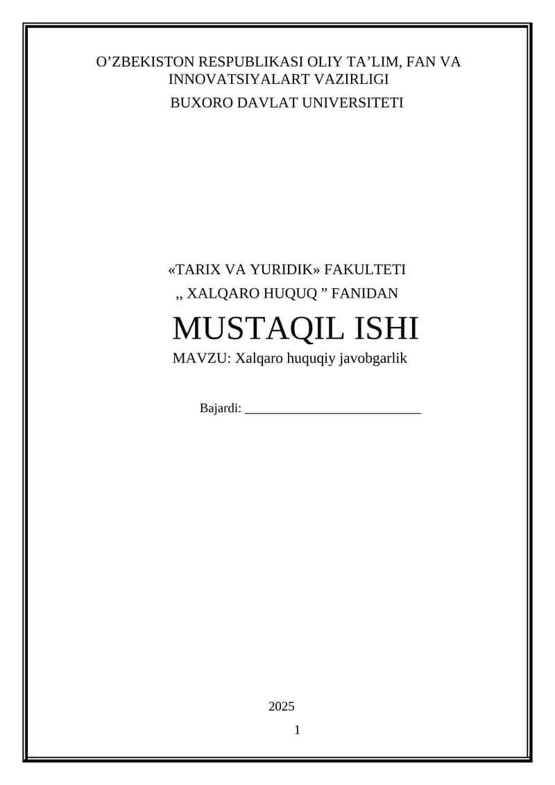 Xalqaro huquqiy javobgarlik 1