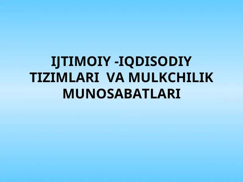 Jamiyat taraqqiyotining bosqichlari 1