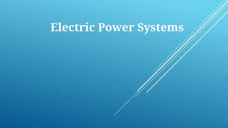 Electric Power Systems 1