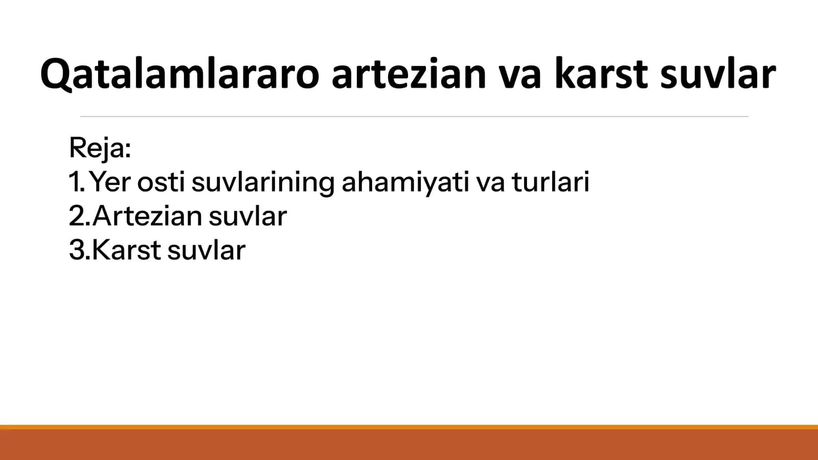 Qatlamlararo artezian va karst suvlar 1
