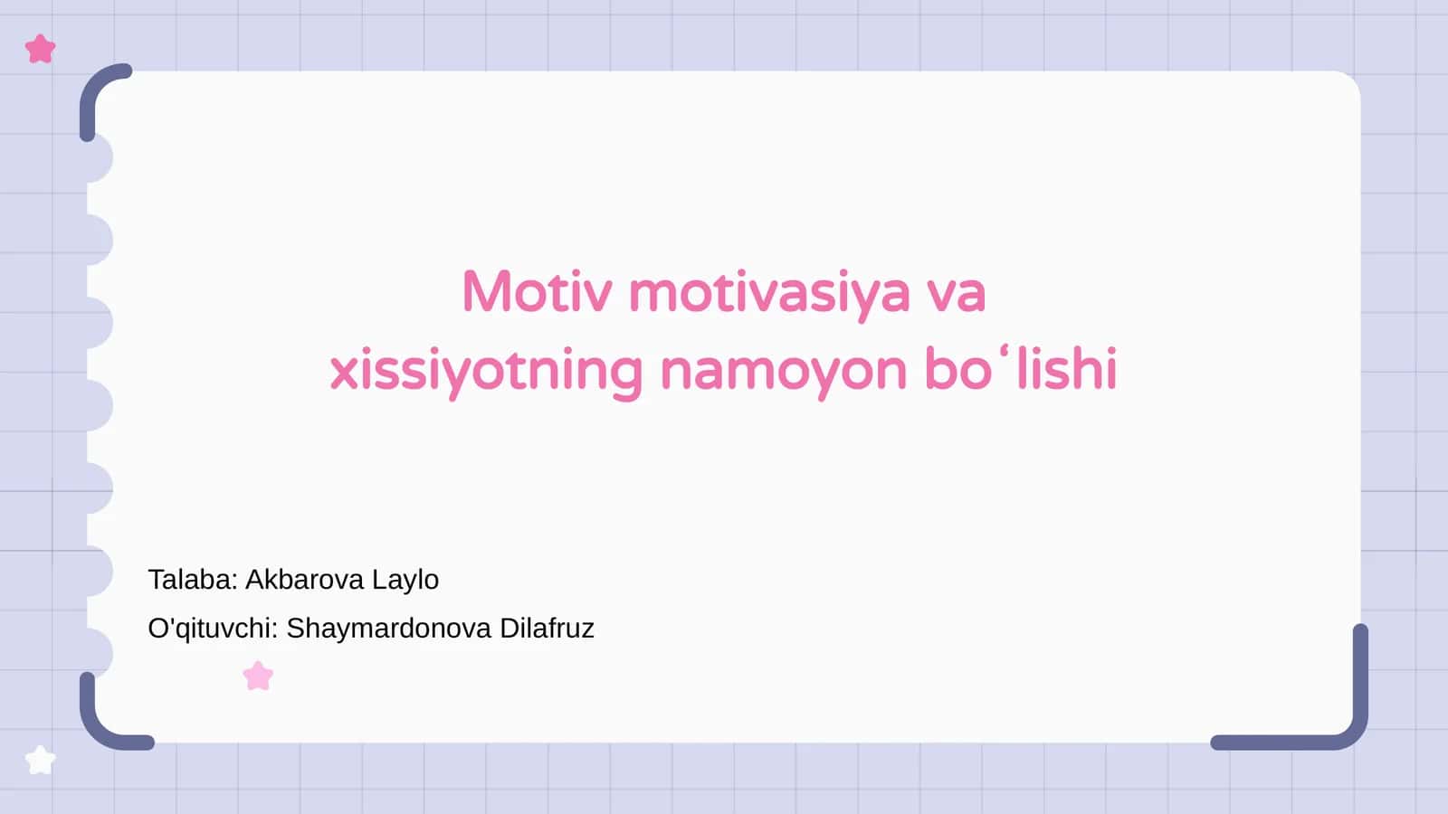 Motiv motivasiya va xissiyotning namoyon boʻlishi 1
