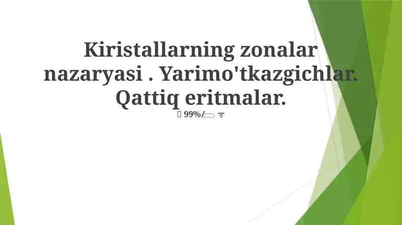 Kiristallarning zonalar nazaryasi 1