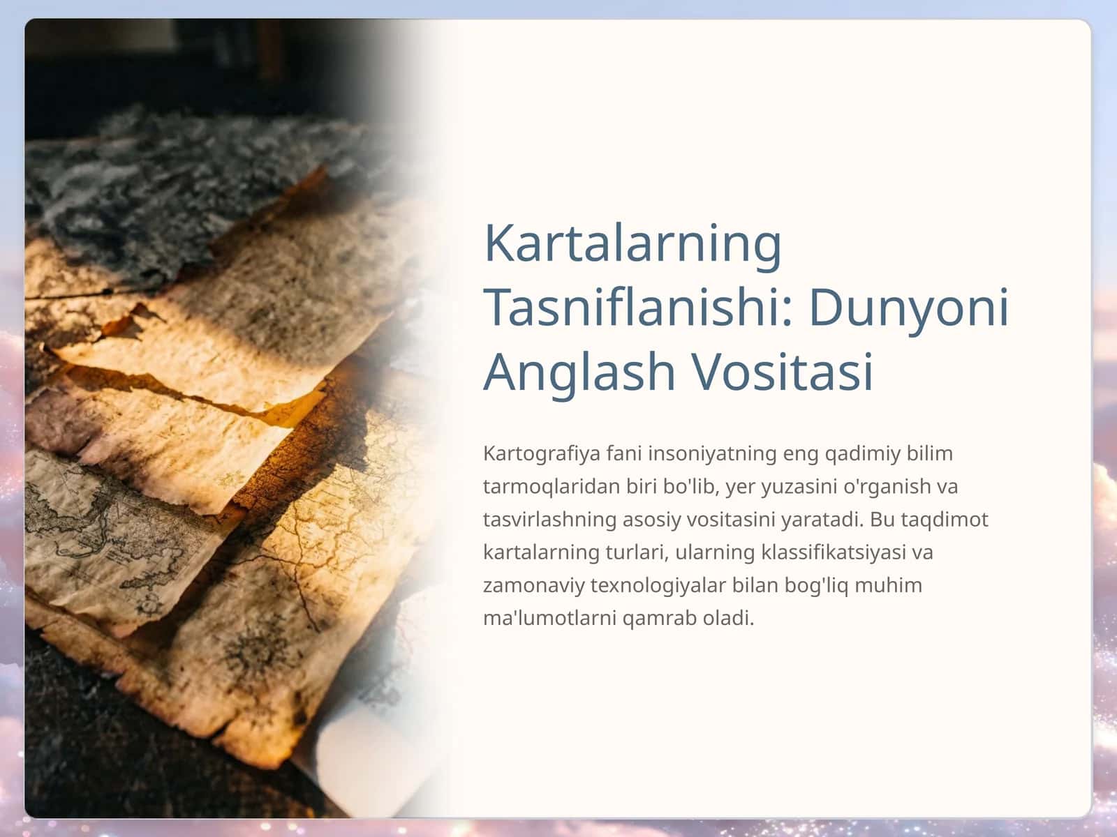 Kartalarning Tasniflanishi: Dunyoni Anglash Vositasi 1