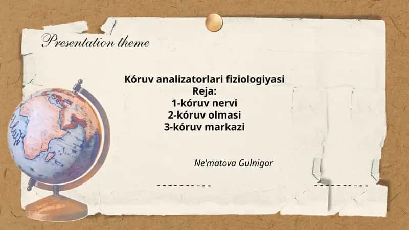 Kóruv analizatorlari fiziologiyasi 1