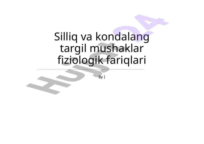 Silliq va ko'ndalang targ'il mushaklar, fiziologik farqlar 1