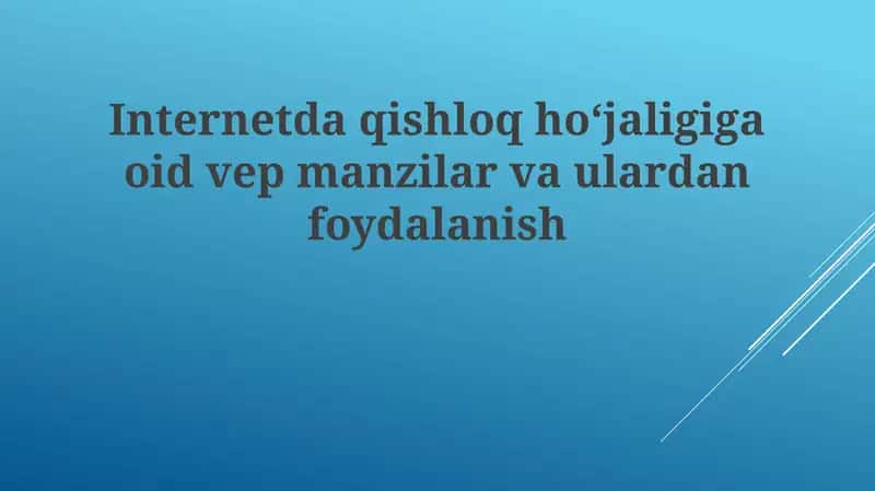 Qishloq xoʻjaligi veb-saytlari 1