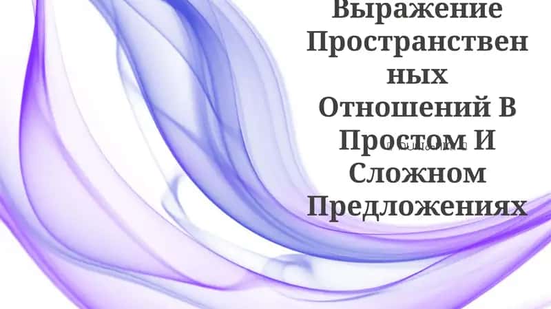 Пространственные отношения в простых и сложных предложениях 1