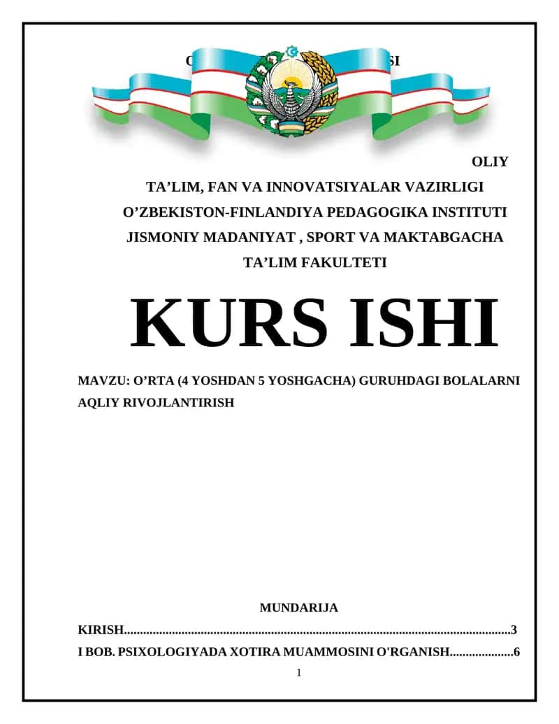 O'rtasiyorlar uchun xotira rivojlantirish kurs ishi 1
