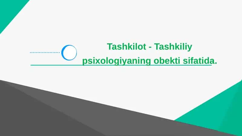 Tashkilot nazariyasi 1