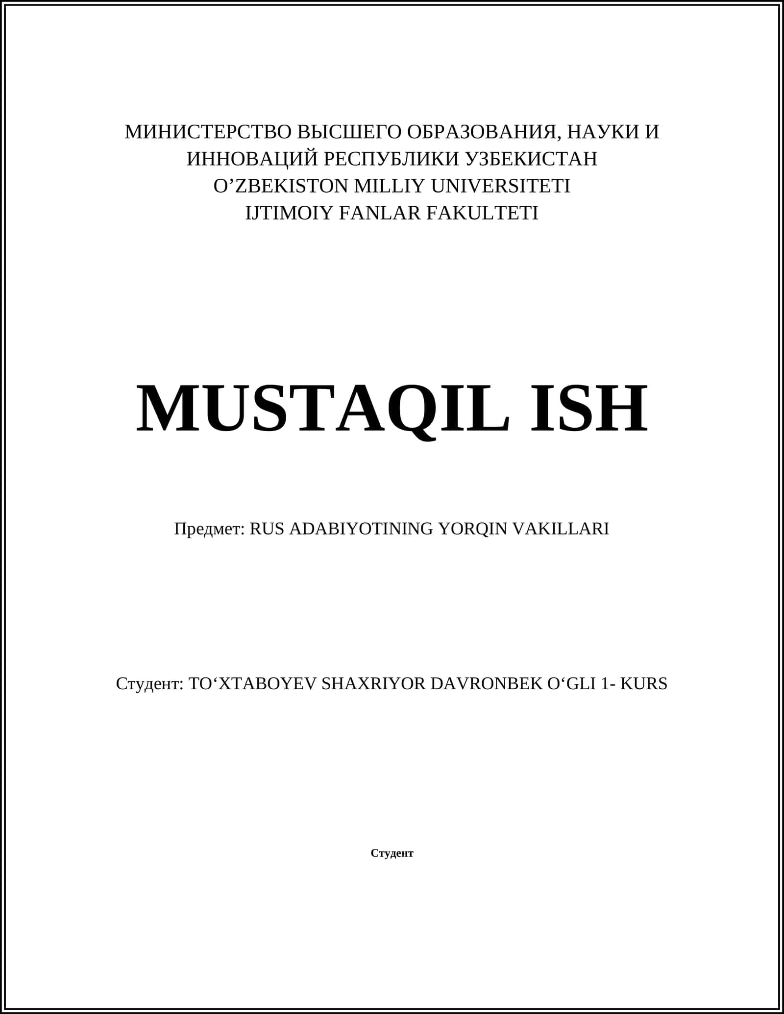 RUS ADABIYOTINING YORQIN VAKILLARI 1