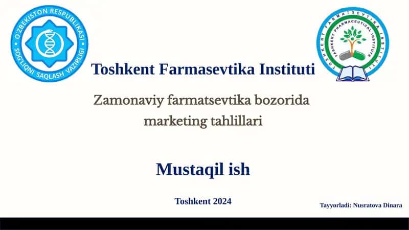 Zamonaviy farmatsevtika bozorida marketing tahlillari 1