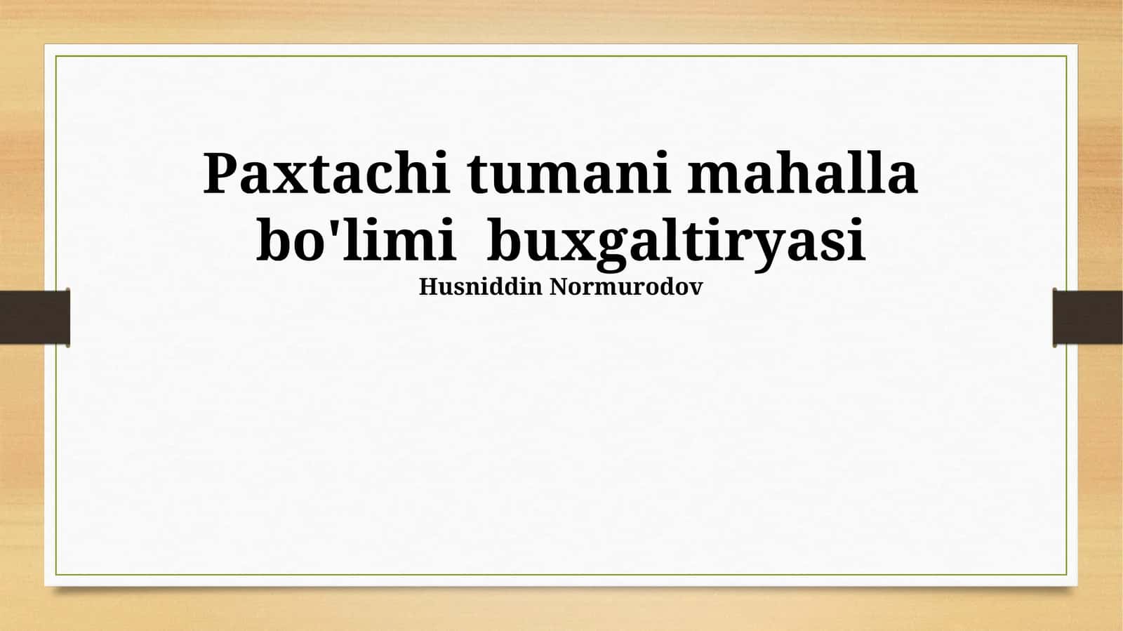 Moliyaviy Hisobotlar va Tahlillar 1