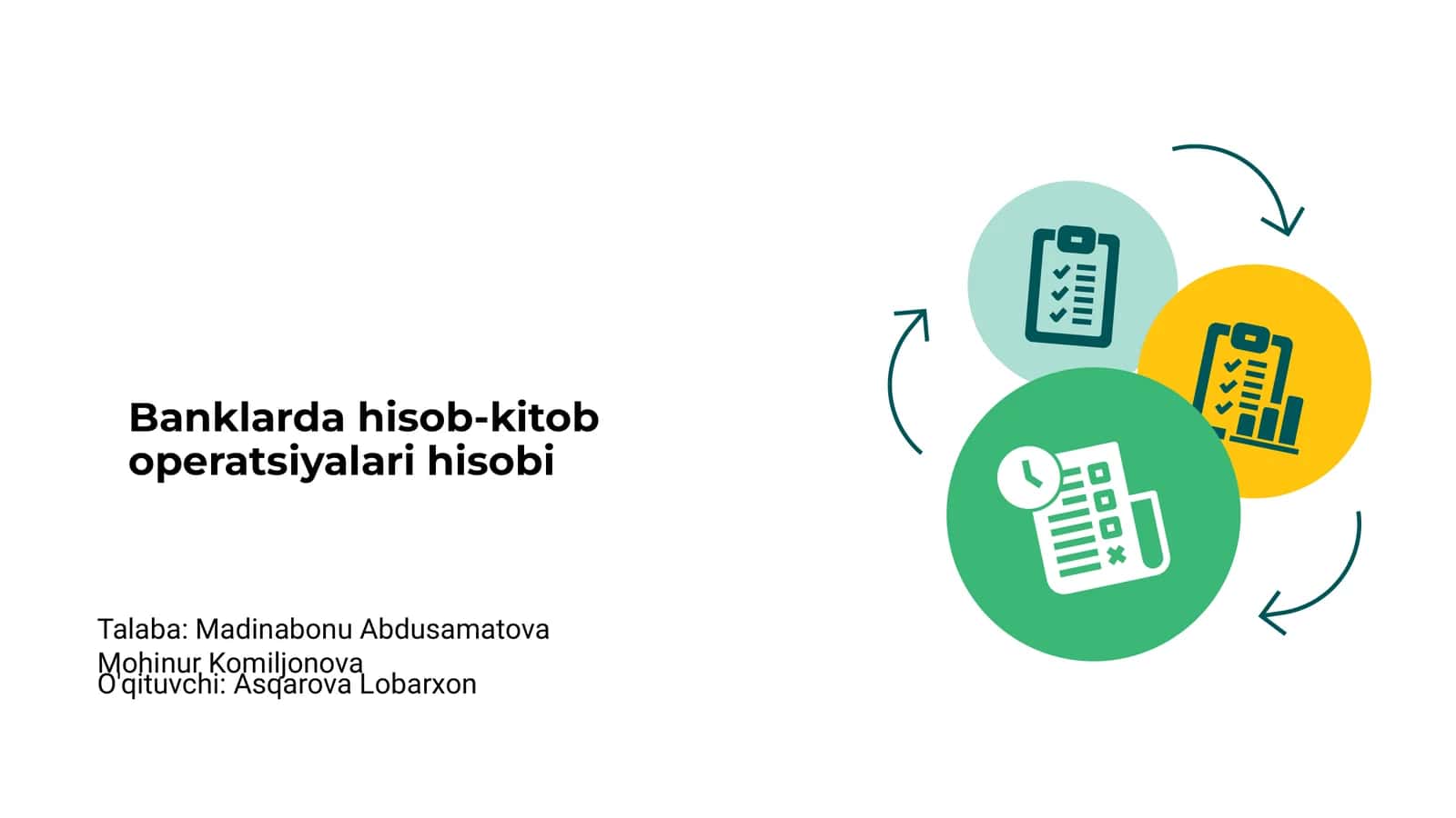Banklarda hisob-kitob operatsiyalari hisobi 1