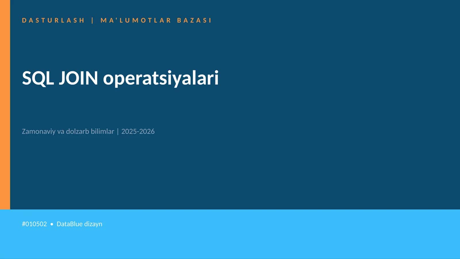 SQL JOIN operatsiyalari 1