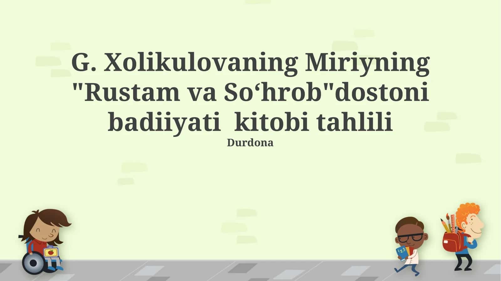 "Rustam va Soʻhrob"dostoni badiiyati kitobi tahlili 1