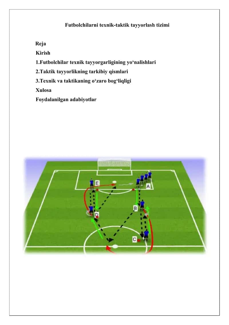 Futbolchilarni texnik-taktik tayyorlash tizimi 1