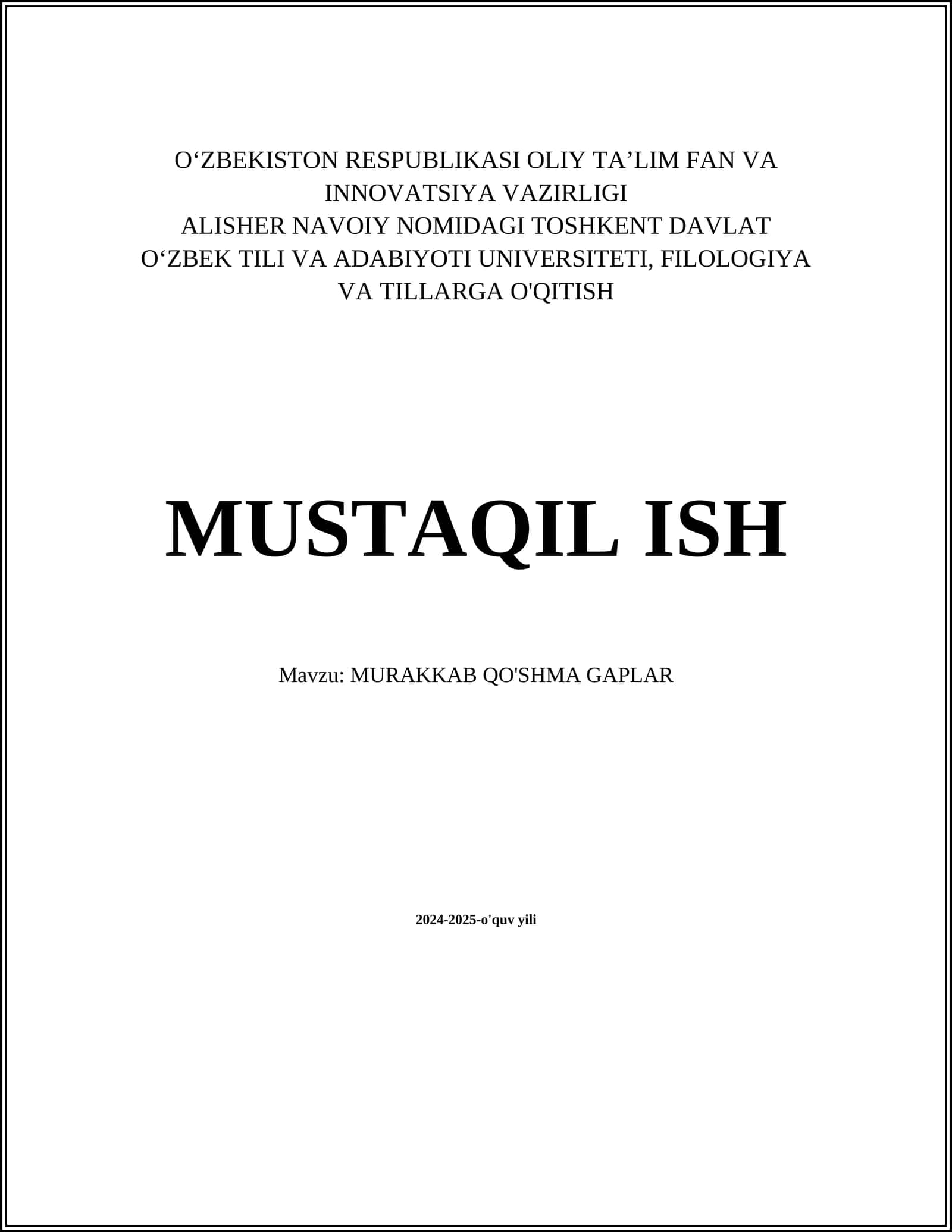 MURAKKAB QO'SHMA GAPLAR 1