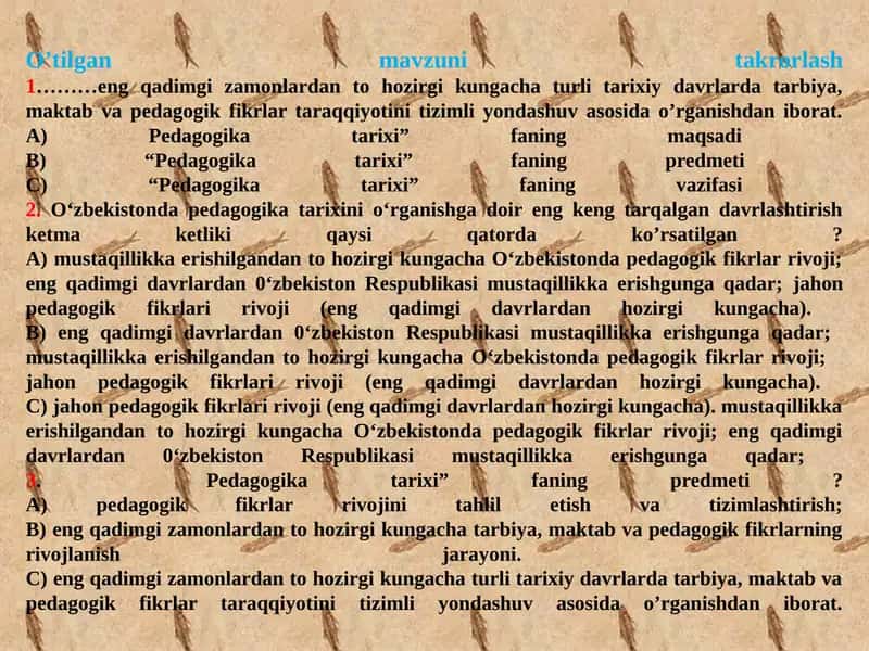 oʻrta osiyoda maktab va pedagogik fikrlar 1
