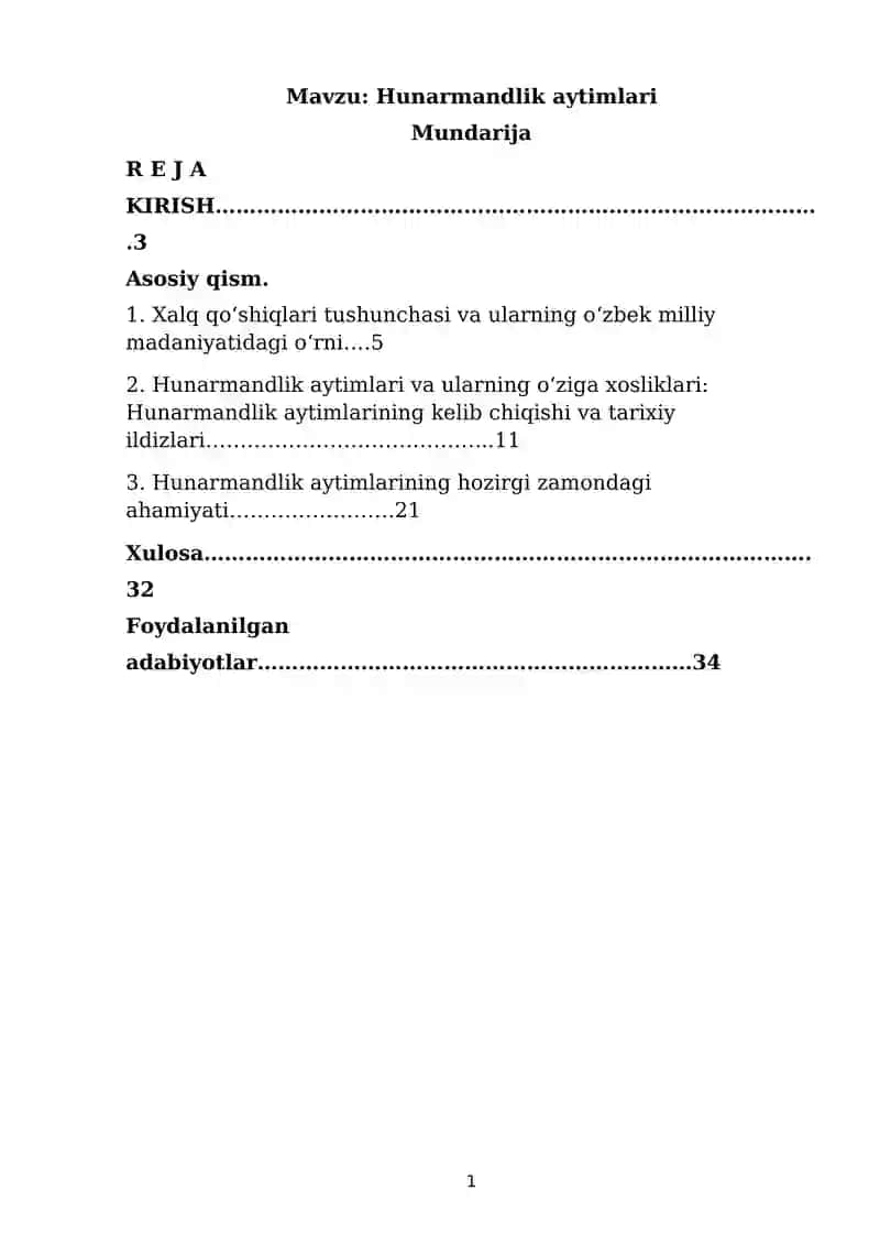Hunarmandlik aytimlari