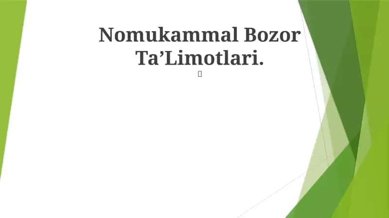 Monopoliya va Oligopoliya 1