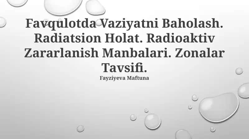 Radiatsion Holat 1