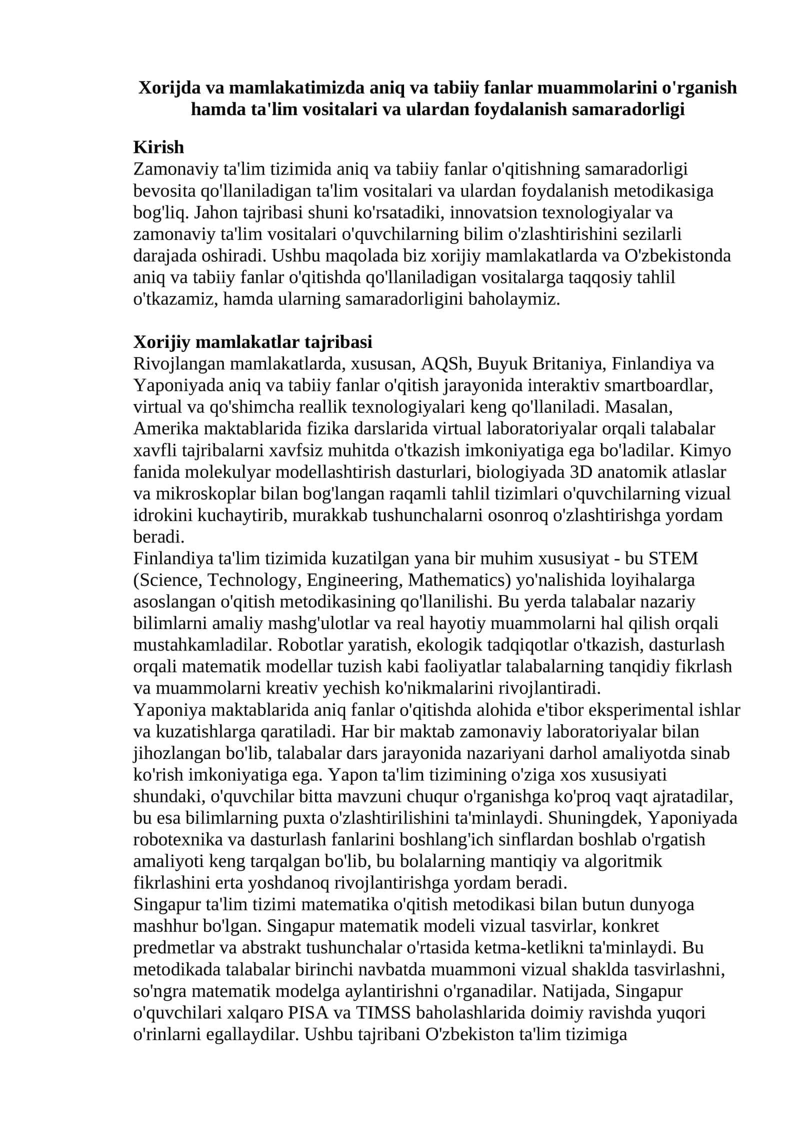 Ta'lim Vositalari va Ulardan Foydalanish Metodikasi 1