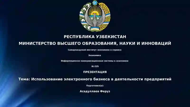 Использование электронного бизнеса в деятельности предприятий