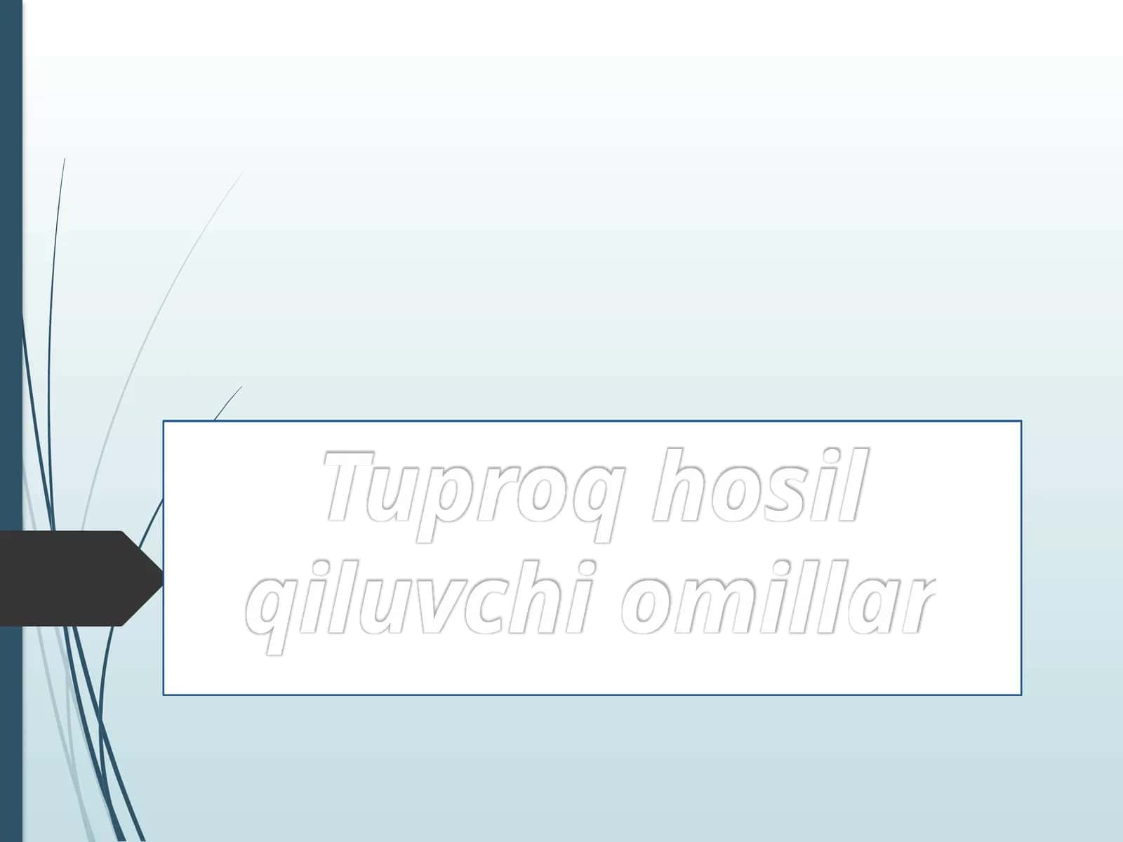 Tuproq hosil qiluvchi omillar 1