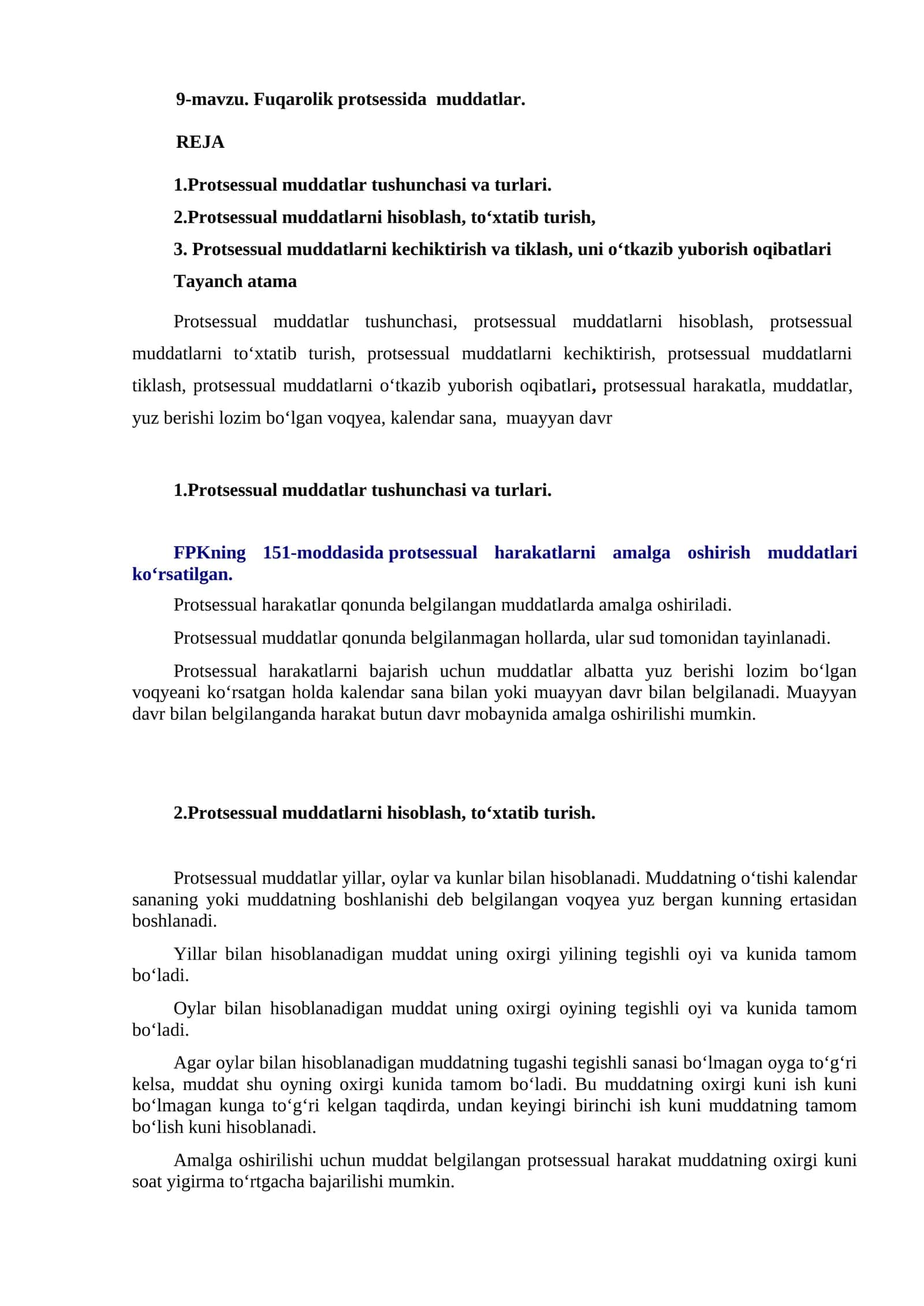 Fuqarolik protsessida muddatlar 1