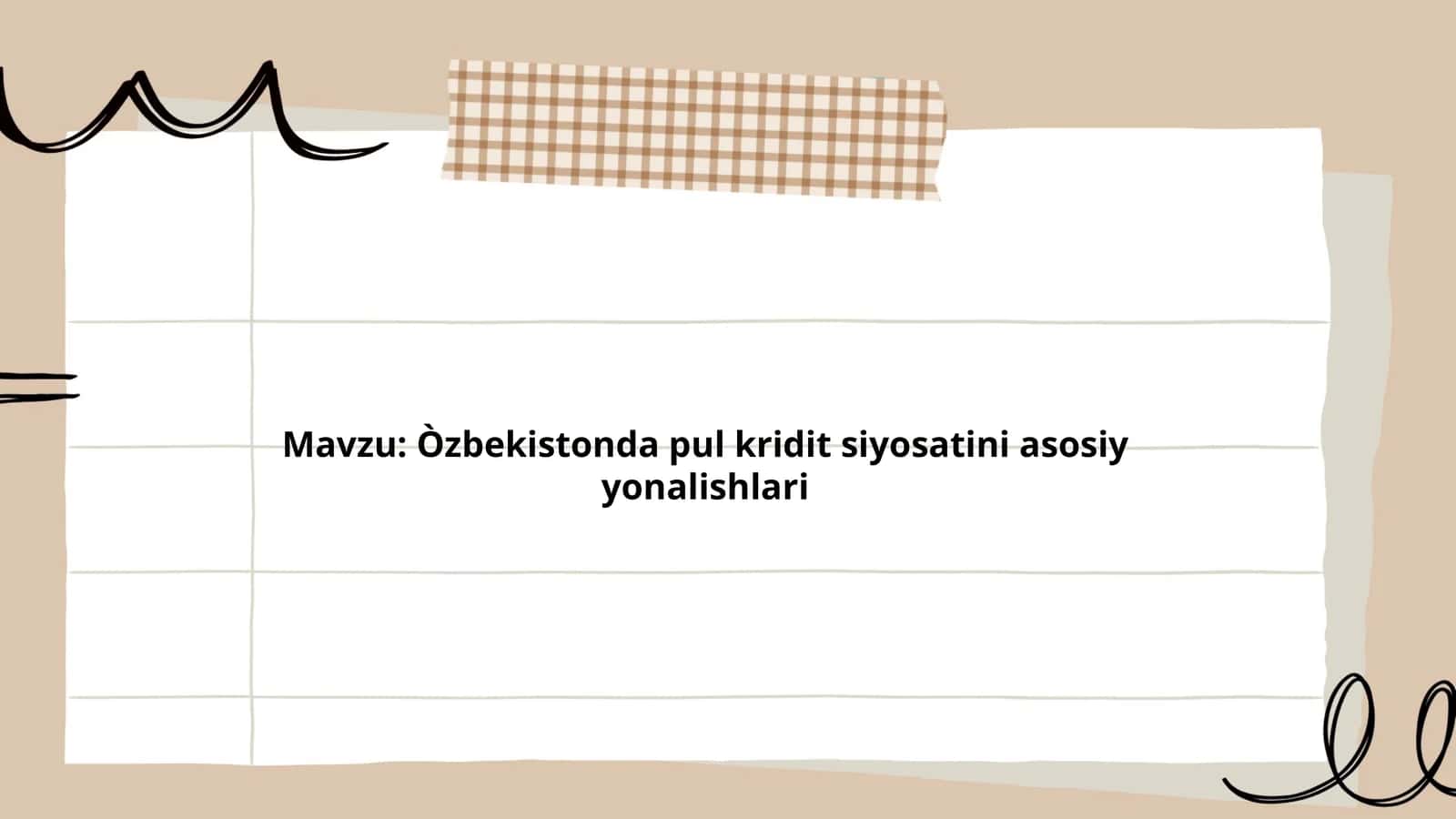 Òzbekistonda pul kridit siyosatini asosiy yonalishlari 1