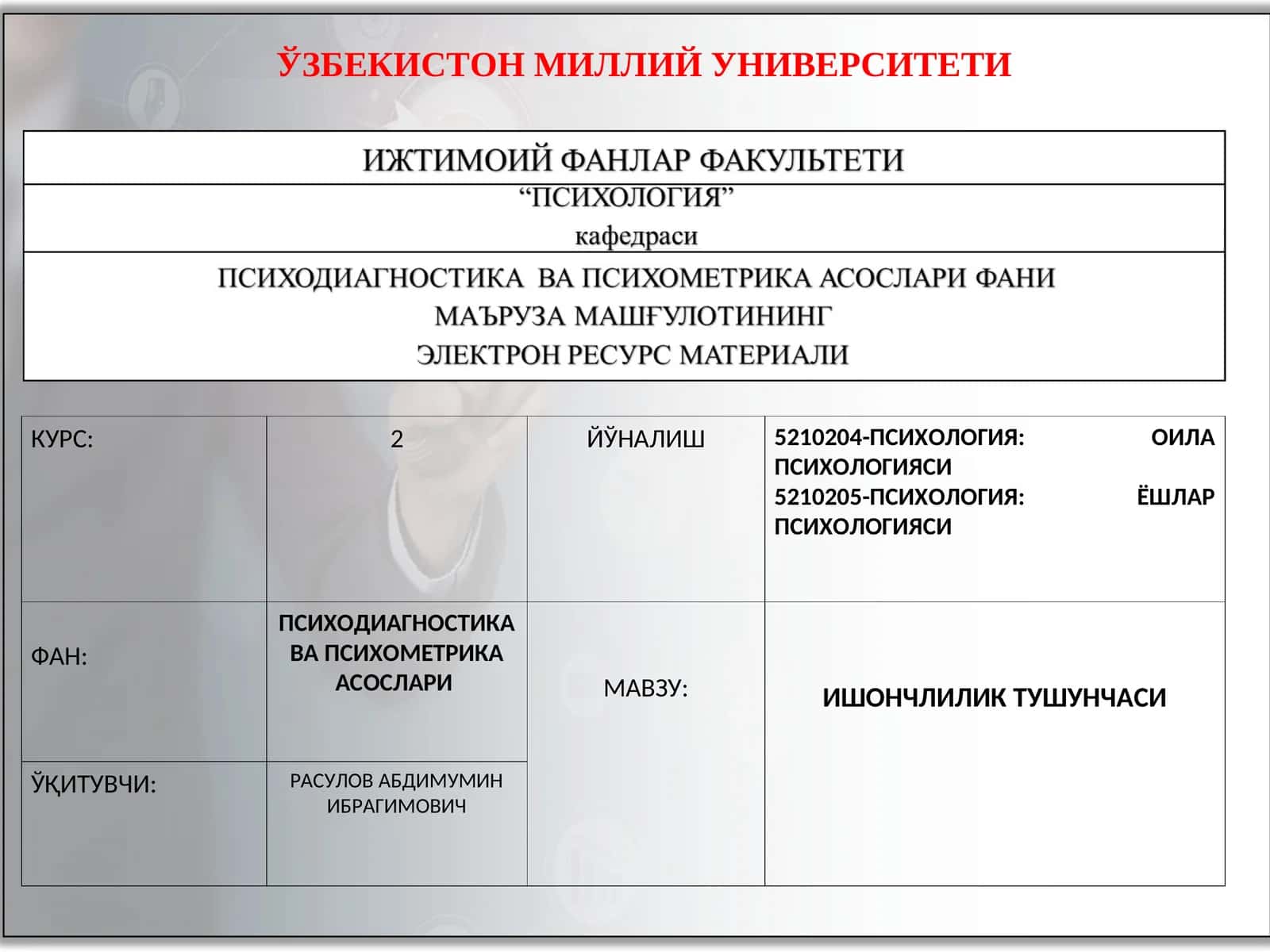ИШОНЧЛИЛИК ТУШУНЧАСИ 1