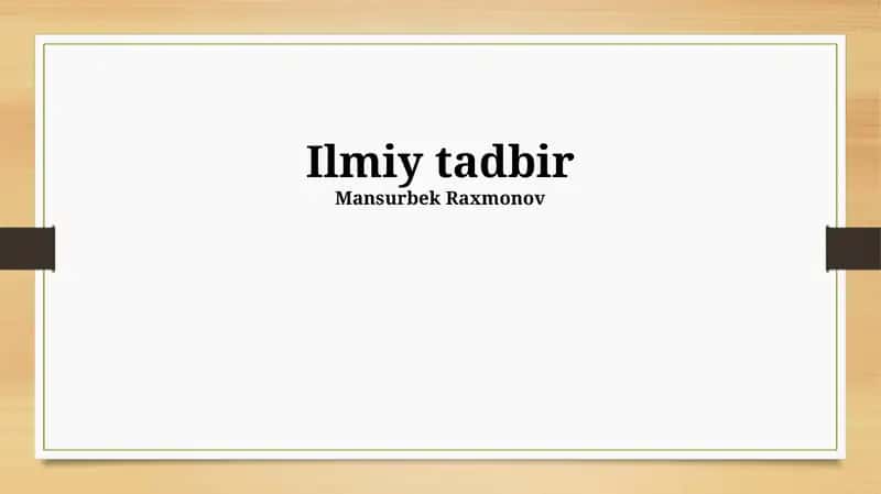 Ilmiy tadbir 1