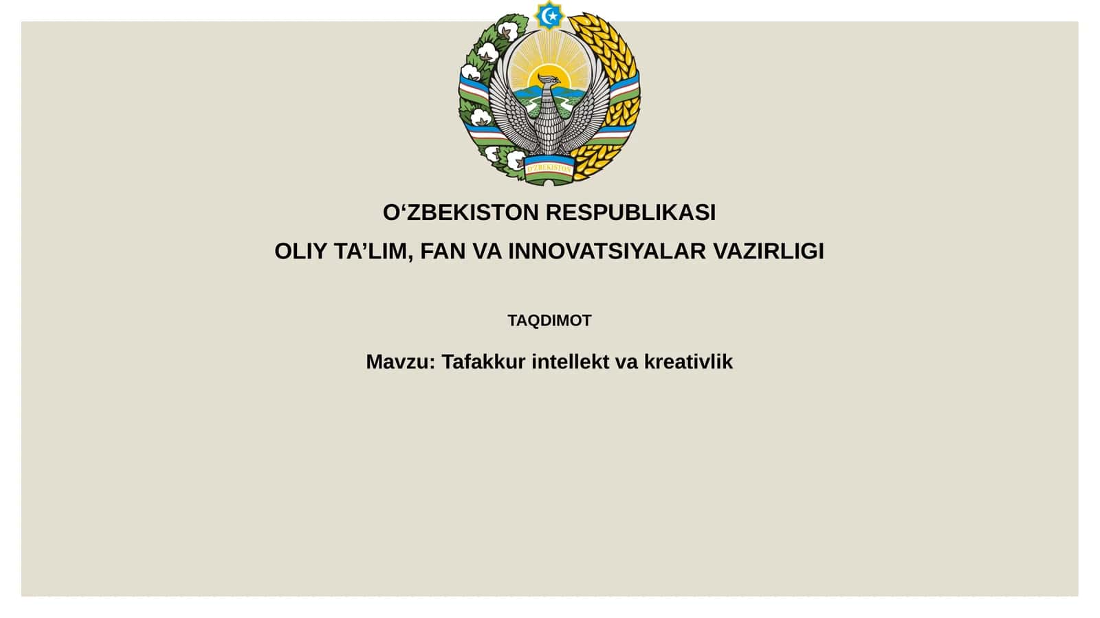 Tafakkur, intellekt va kreativlik 1