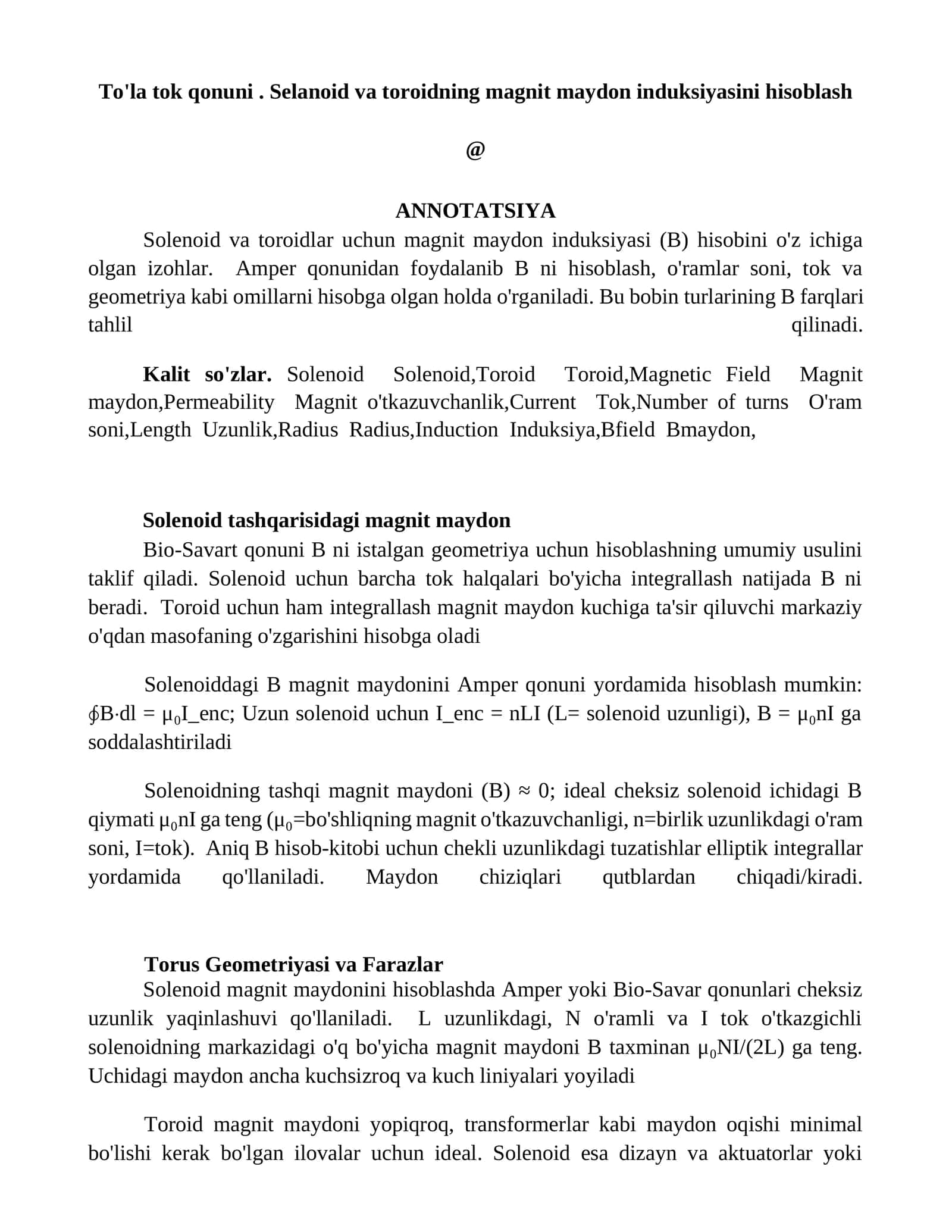 Tok va Geometriya 1