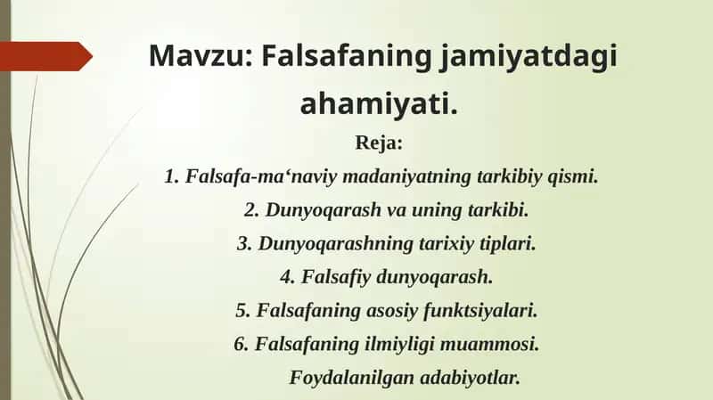 Falsafaning jamiyatdagi ahamiyati 1