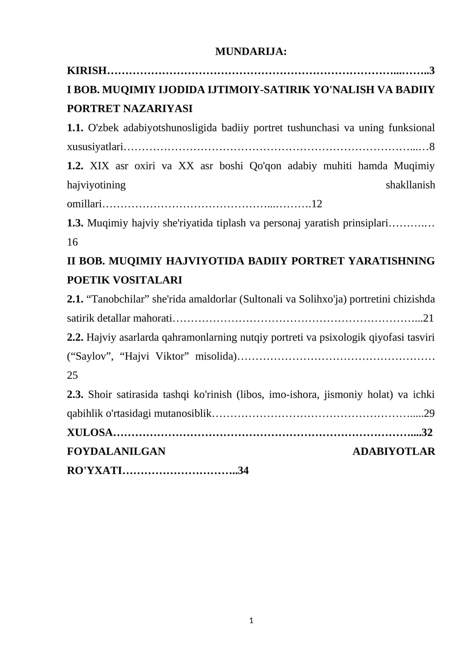 Bob. Muqimiy hajviyotida badiiy portret yaratishning poetik vositalari 1